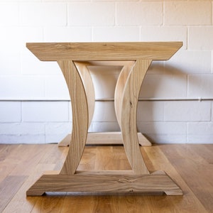 The Leah Curved Trestle Base Set of 2 - Wood pedestal dining pedestals