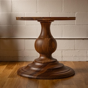 Dallas Round Pedestal Table Base – Unfinished Wood, 30&quot; Diameter