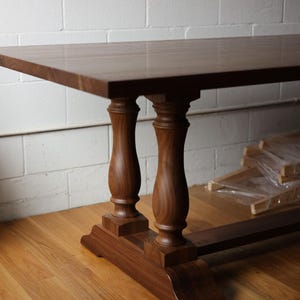 Farmhouse Wood Dining Table Base— The Martin. Handmade Solid Wood Pedestal Base. Modern Rustic Table Base