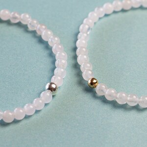 Rosenquarz Armband - Liebe, Romantik und Fruchtbarkeit - 925 Silber - 14K Gold filled