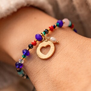 Love - Herz Armband, Elefant, Baum, Süßwasserperle, Freundschaftsarmband - String - Geschenk für sie, Weihnachtsgeschenk, Gift for her