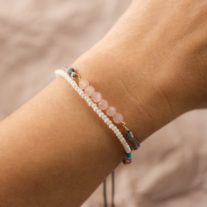 Edelsteine Achat und Turmalin zartes Armband mit glitzerndem Freundschaftsarmband Freshwater pearl bracelet S\u00fcsswasserperlen