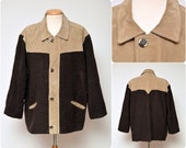 mens leather and wool Trachten JACKET by Der Wildschütz size Eur 52 L large UK US 40 genuine pigskin faux antler buttons