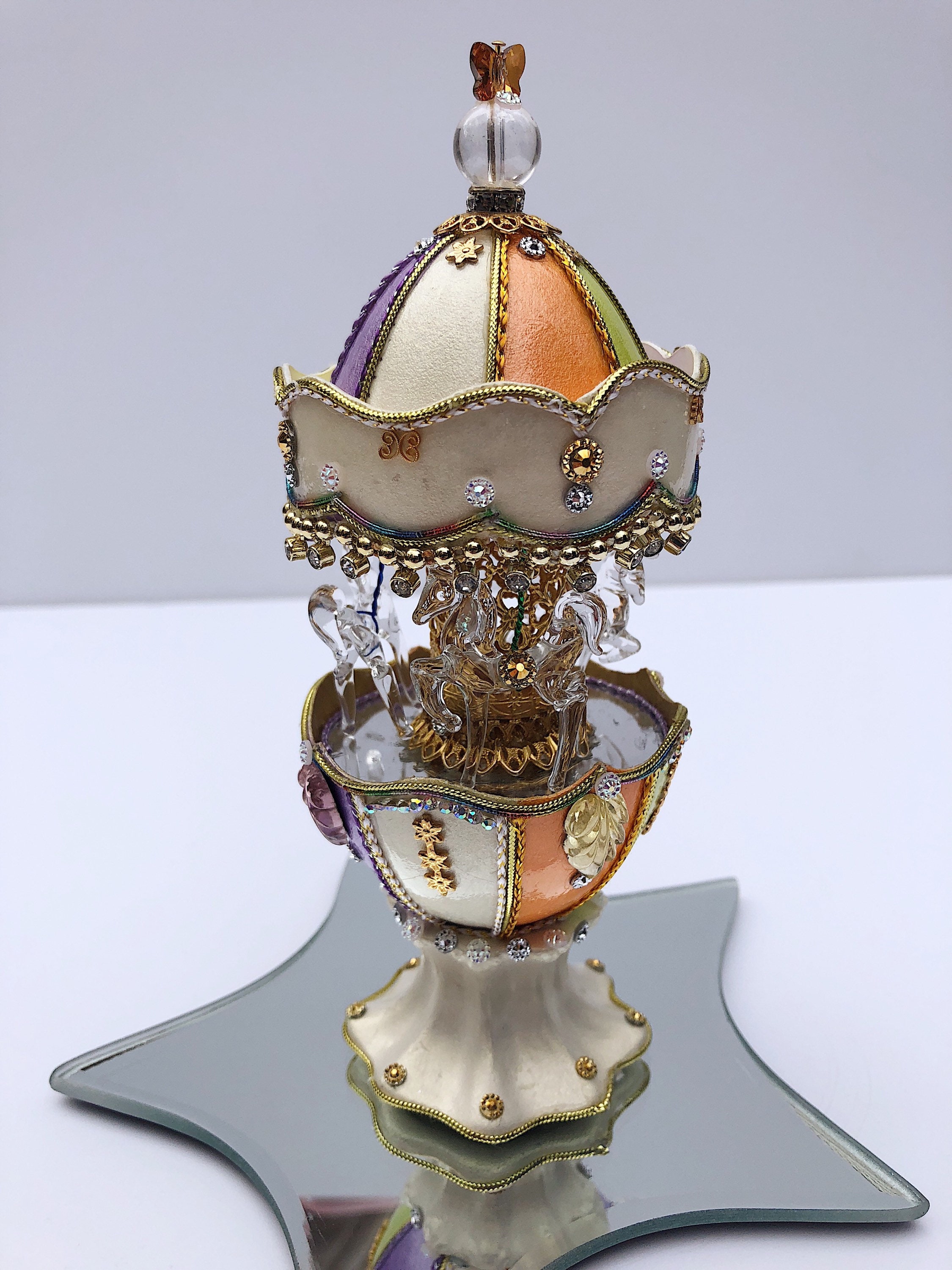 Decorative Horse Carousel Goose Egg Etsy
