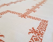 Linen handmade white tablecloth