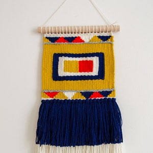 Colorful woven wall decor