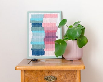 Colorful geometric framed weaving