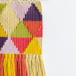 Colorful geometric woven wall hanging image 3