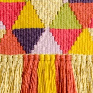 Colorful geometric woven wall hanging image 2