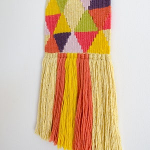 Colorful geometric woven wall hanging image 5