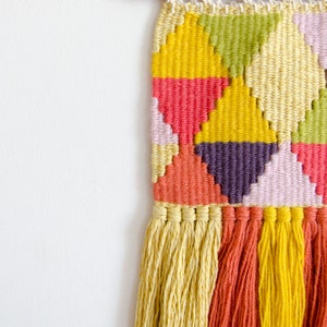 Colorful geometric woven wall hanging image 4