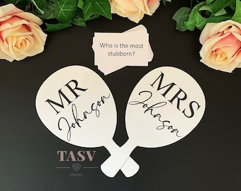 Mr/Mrs Wedding Game Paddles and Question Cards As Seen On TV