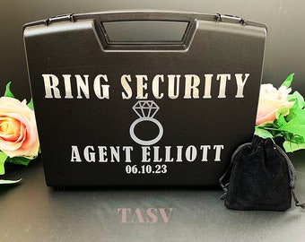 Wedding Ring Security Briefcase With Velvet Drawstring Bag