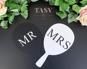 MR/MRS Wedding Game Paddles and Question Cards (Optional)
