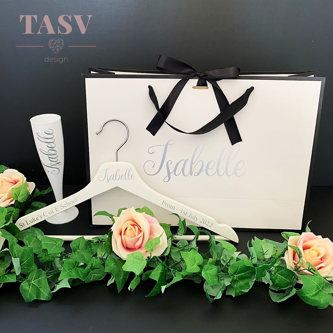 Personalised Prom Gift Bag Hanger & Flute Gift Set Etsy UK