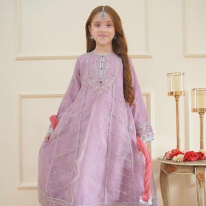 Girls Eid Pakistani Organza Silk Collection Shanzey Embroidered Gudiya Fashion Salwar Kameez Shopping Free Shipping Sale Exclusive Eid