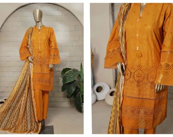 Brand New Original Bin Saeed Chikankari Lawn Embroidered Summer Dress Pakistani Suit Salwar Kameez Free Shipping Desi wear Designer Clothing