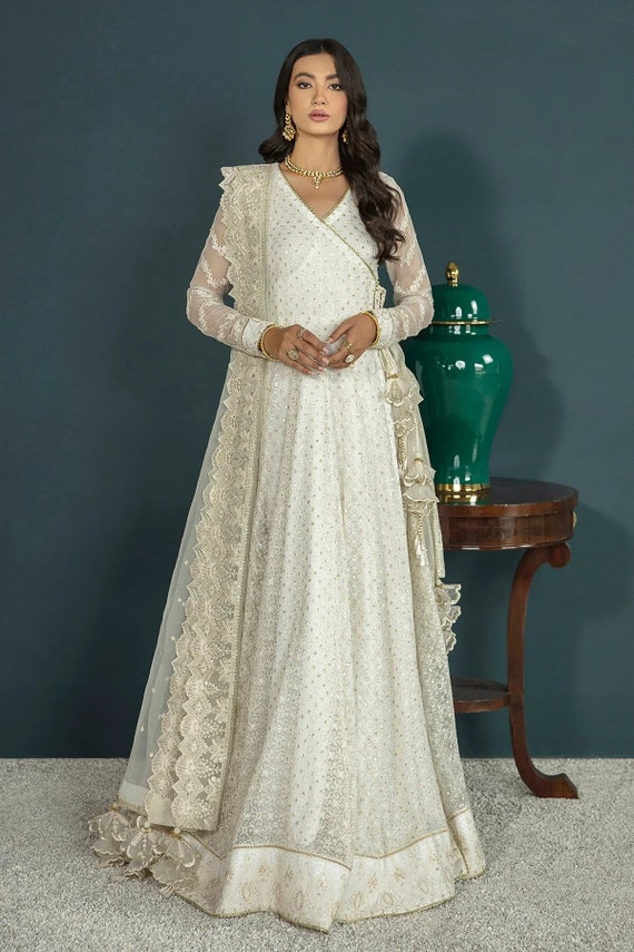 Ready to Wear Baroque Embroidered Chiffon Pakistani Designer Salwar Kameez  Suit Stitched Free Shipping Bridal Eid Salwar Fancy Original Suit - Etsy