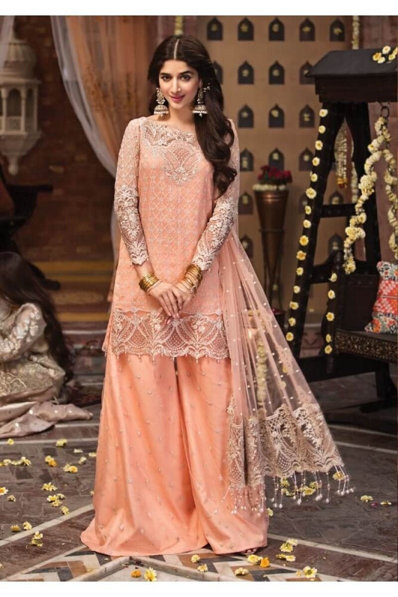 Anaya by Kiran Chaudhry Embroidered Cotton Net 3 Piece Suit AKC19F SHEHRAZADE Fancy Pakistani Salwar Kameez Bridal wear US Seller Stitched