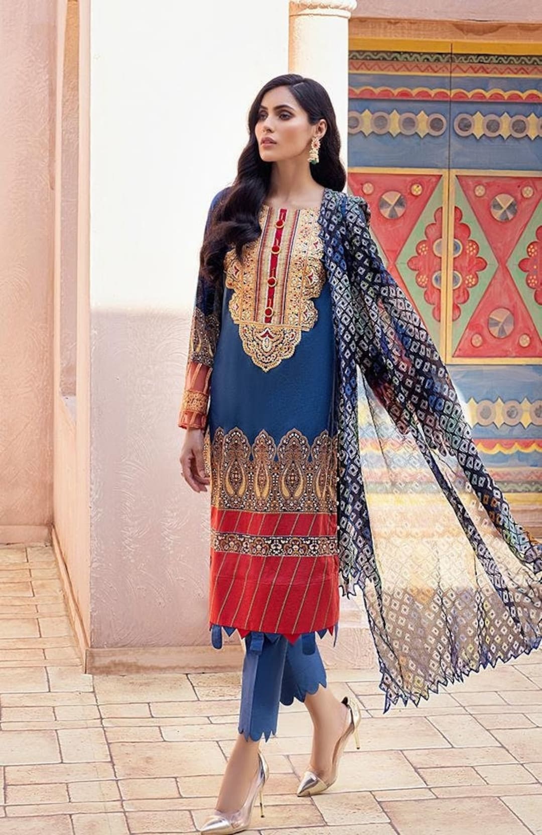 al zawiah designer dress price Zohaib Festive Hues Luxury Lawn Pakistani Maria B Asim Jofa Stitched FHPCL-2-21-11 Free Shipping Casual Premium Collection Back In Stock Black TS04-03062620 Lehenga Style:Blouse + Dress + Apron + Bow