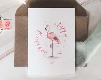 Flamingo Birthday Card - House Collection