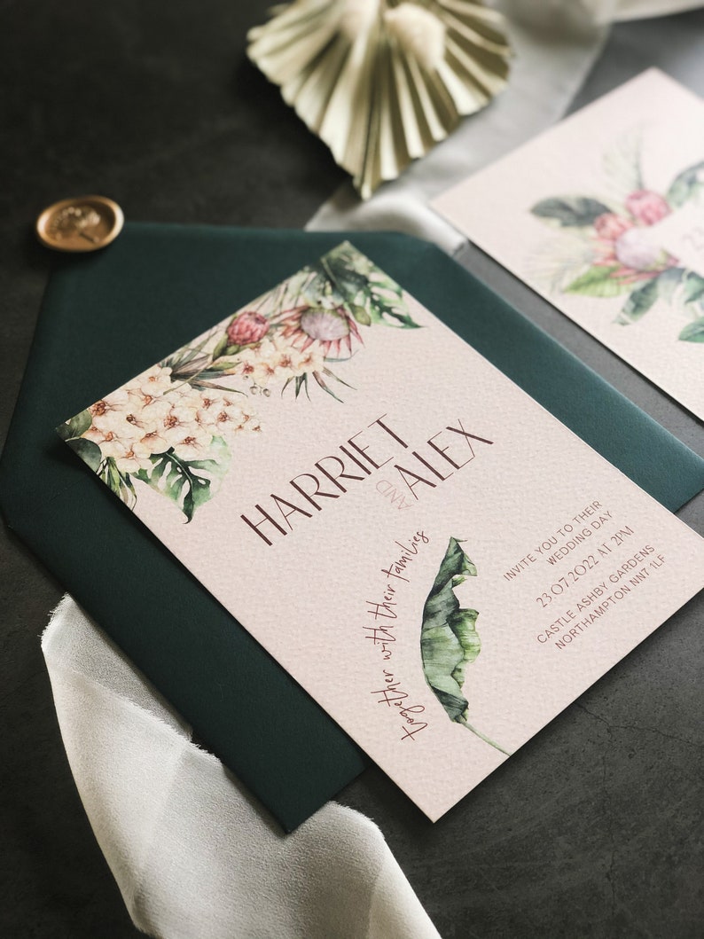 Wedding Invitation Tropical Orchid image 7