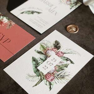 Wedding Invitation Tropical Orchid image 6