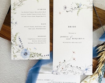 Personalised Wedding Menus - English Garden