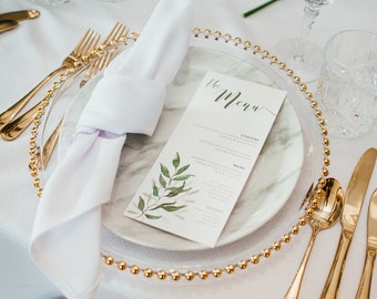 Personalised Wedding Menus - Lace Leaf