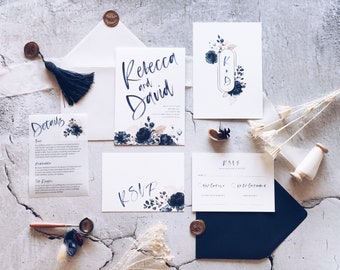 Wedding Invites - Moody Blue