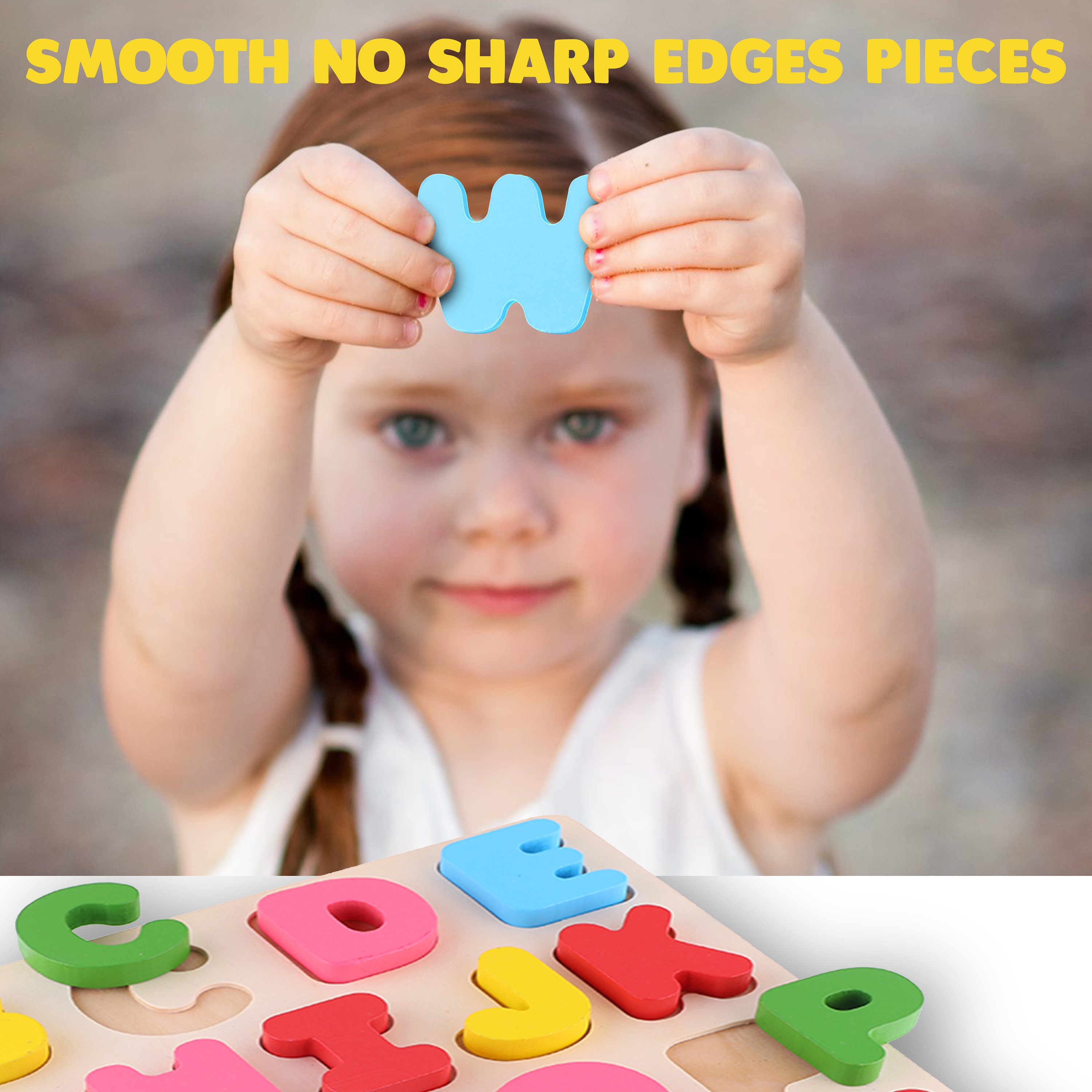 Alphabet Letters Puzzles ABC Wooden Rainbow Color Board Game Etsy