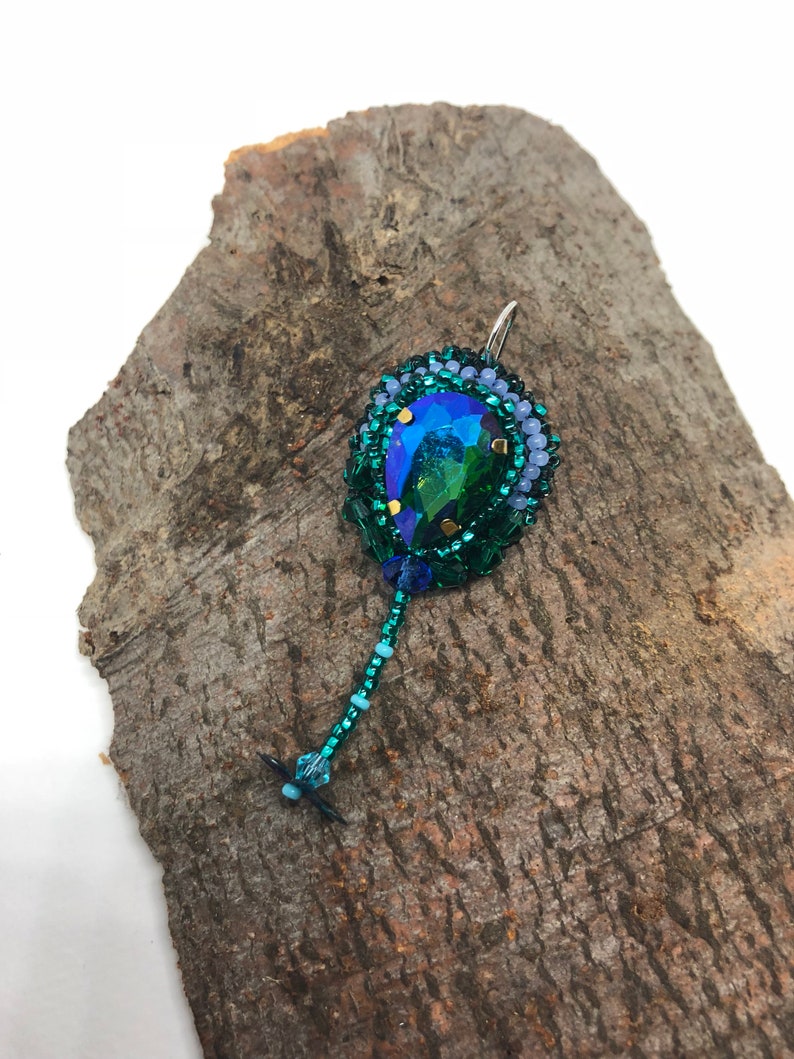 Green mono earring trendy single earring