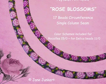 ROSE BLOSSOMS /Peyote with a Twist - not crochet / Peytwist / pdf ENGLISH / Pwat / Pattern / Tutorial with word chart