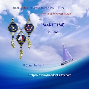 MARÍTIMO / Veleiro / Âncora / Bóia salva-vidas / Símbolos marítimos / Real TINY 3D Peyote Pod Pattern / pdf INGLÊS / com gráficos e tabela de palavras