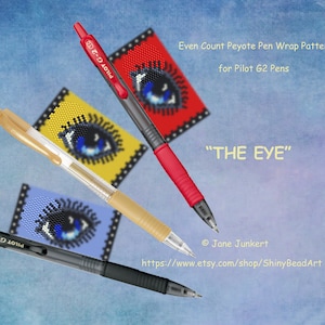 Peyote-patroon voor Pilot G2 gelpenhoes "The Eye / THE EYE" / PDF in het ENGELS / Pen Wrap Patroon / Pen Cover Patroon