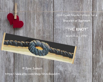 THE KNOT / Odd Count Peyote Bracelet Pattern / Pdf ENGLISH / Peyote Bracelet Design / with graphics and word chart
