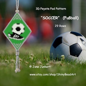 SOCCER / Medium to Large 3D Peyote Pod Pattern / pdf ENGLISH / with many Graphics and Word Chart