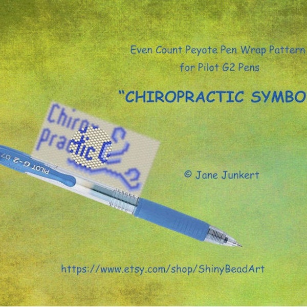 Pen Wrap Pattern / Pen Cover Pattern / Peyote Pattern  "CHIROPRACTIC SYMBOL" /Pdf ENGLISH / fits G2 pen by Pilot