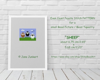 Small Bead Picture Pattern / Bead Tapestry Pattern / "SHEEP" / Pdf ENGLISH / Bead Pattern / Panel Beading Pattern