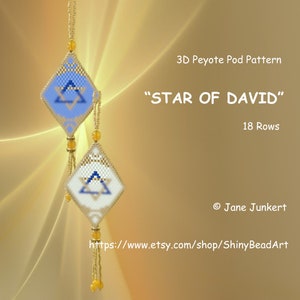 STAR of DAVID / 3D Peyote Pod Pattern / pdf ENGLISH / with many Graphics and Word Chart