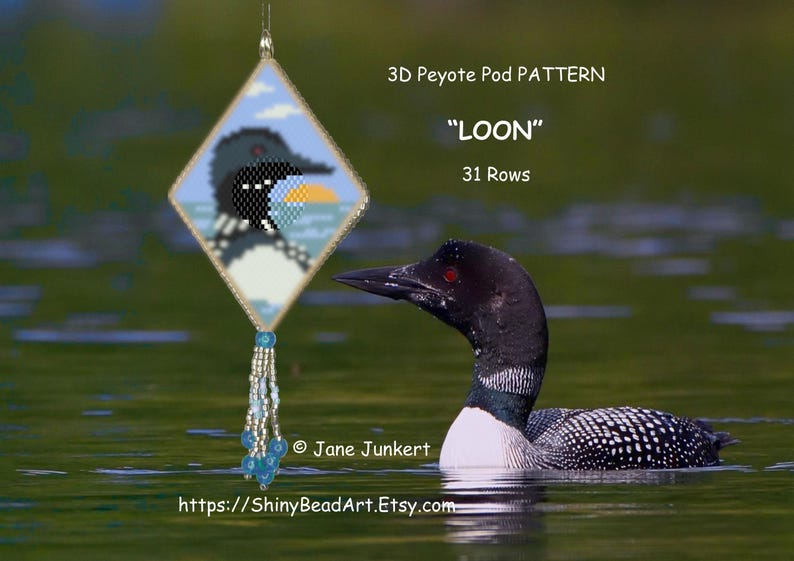 Loon Reality LOON / COMMON LOON / 3D Peyote Pod Pattern / Pdf English / With Many ...