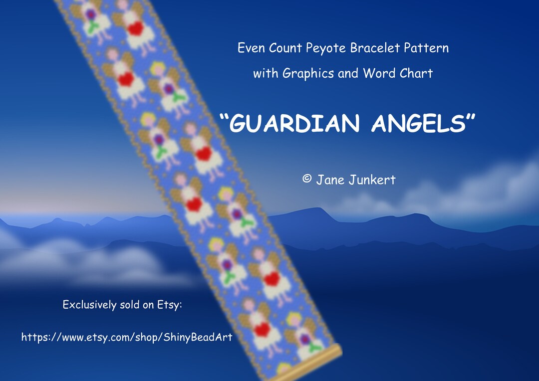 GUARDIAN ANGELS / Flat Evencount Peyote Bracelet Pattern / Pdf ENGLISH