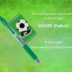 Pen Wrap Muster / Pen Cover Muster / "SOCCER (Fußball)" / Pdf in ENGLISCH / für Pilot G2 Gelschreiber