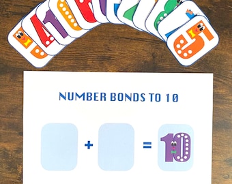 Number Bonds to 10 Worksheets Printable | Kindergarten Math Practice | First Grade Addition Activity | Homeschool Learning Game