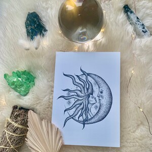 Black and White Kiss the Moon Illustration