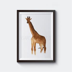 Watercolor Giraffe, Digital Print