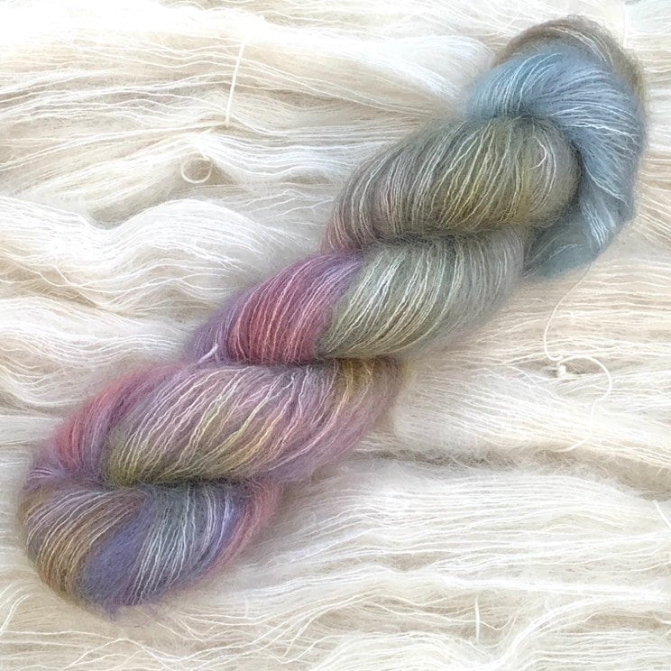 SO SWEET Hand Dyed Yarn Kid Mohair and Silk Lace Weight 50g Skein