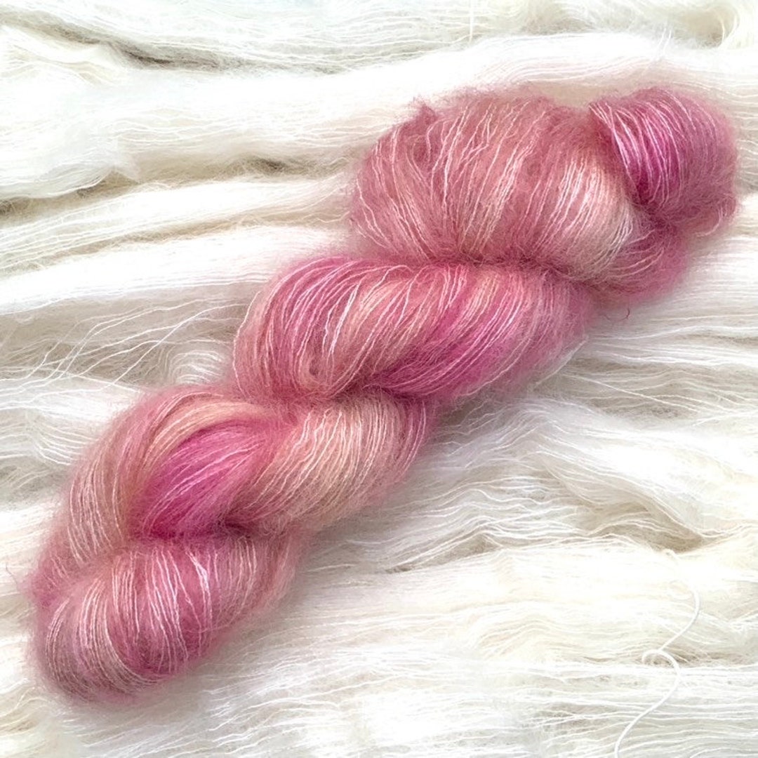 Old Rose Petals Dyed to Order Semi Solid Kid Mohair/silk 72/28 Hand