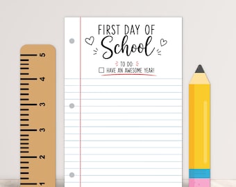 First Day of School Backdrop - Notebook Paper Sign - Kindergarten Graduation Sign - Back to School Sign