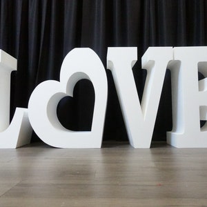 30" tall Large LOVE Table Base Foam Letters | 8” deep letters | Wedding | Bridal Shower | Party Decor